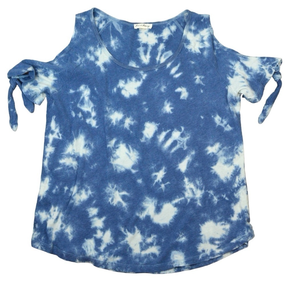 Jane and Delancey Tie Dye Short Sleeve‎ Cold Shoulder Top, Large